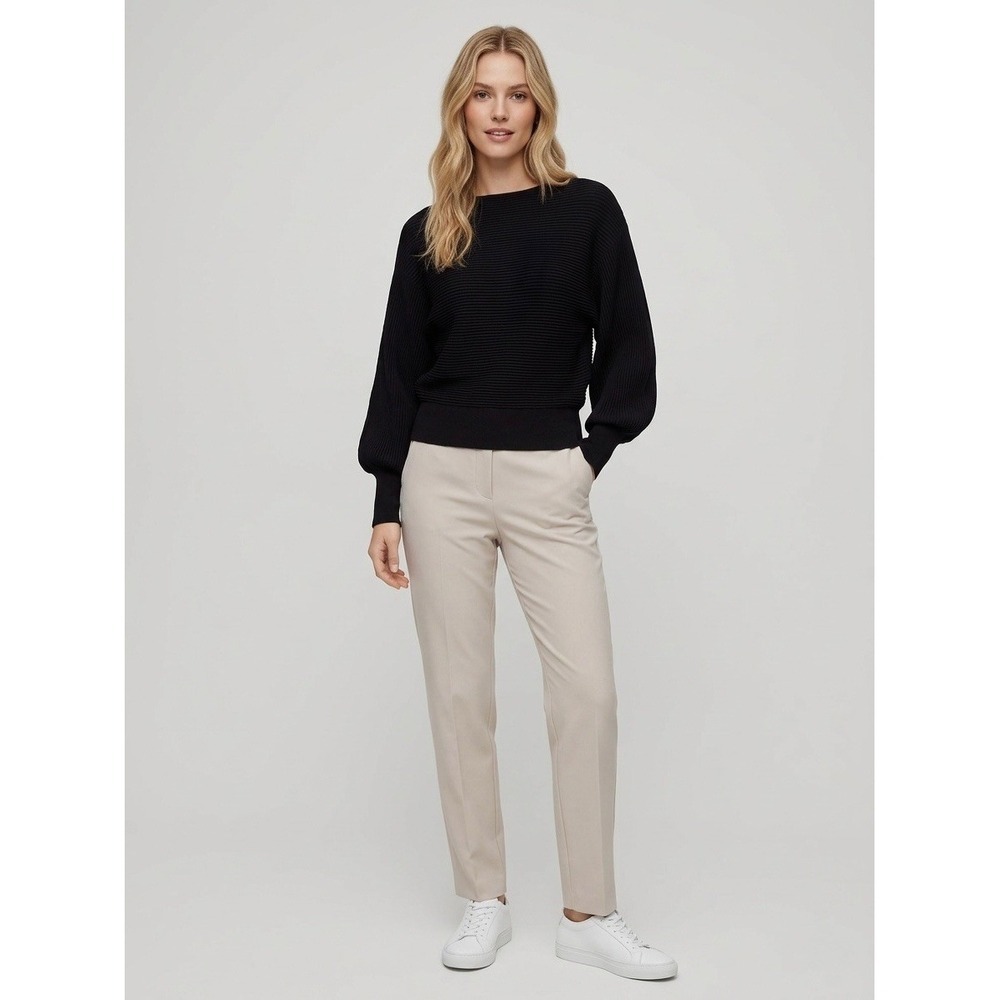 Aritzia Babaton Black Ribbed Puff Sleeve Knit Sweater Size 2XS